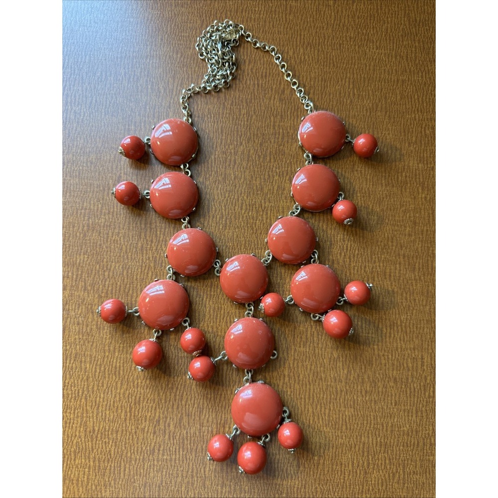 ILY Couture Women Red Bubble & Bead Collar Statement Necklace with Lobster Clasp